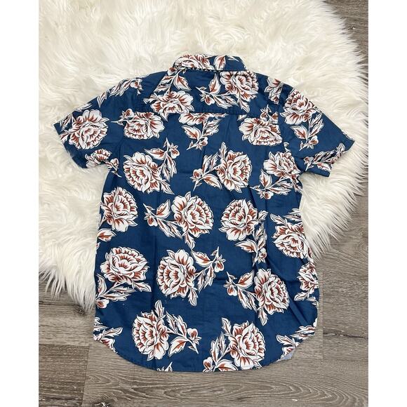 Matilda Jane Boys Blue Floral Hawaiian Button Up Shirt Sz 14 EUC - Picture 3 of 3
